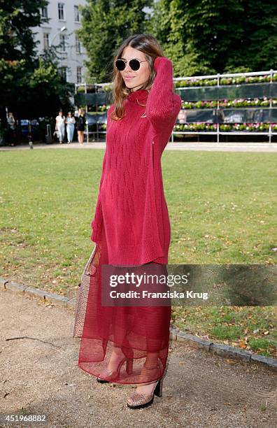 Maja Wyh attends the Schumacher show during the Mercedes-Benz Fashion Week Spring/Summer 2015 at Sankt Elisabeth Kirche on July 10, 2014 in Berlin,...