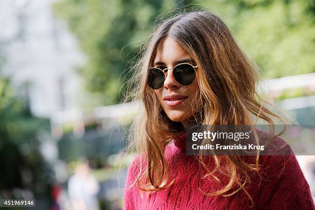 Maja Wyh attends the Schumacher show during the Mercedes-Benz Fashion Week Spring/Summer 2015 at Sankt Elisabeth Kirche on July 10, 2014 in Berlin,...