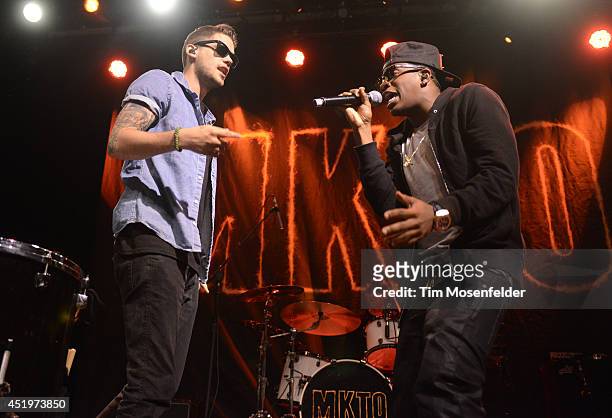 Tony Oller and Malcolm Kelley of MKTO perform at The Fillmore on July 9, 2014 in San Francisco, California.