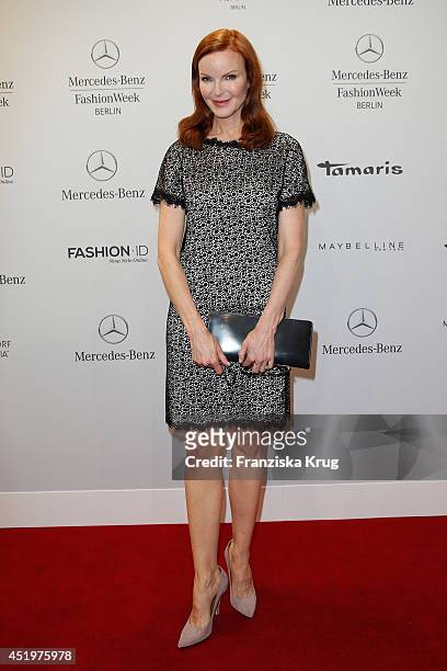 Marcia Cross attends the Marc Cain show during the Mercedes-Benz Fashion Week Spring/Summer 2015 at Erika Hess Eisstadion on July 10, 2014 in Berlin,...