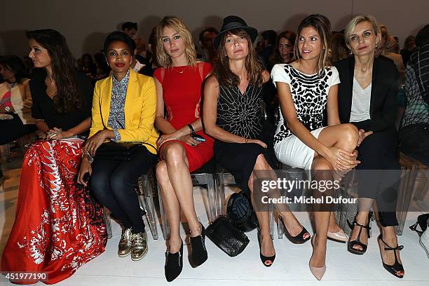 Malika Menard, Imany, Pauline Lefevre, Axelle Lafont, Isabelle Funaro and Melita Toscan du Plantier attend the Zuhair Murad show as part of Paris...