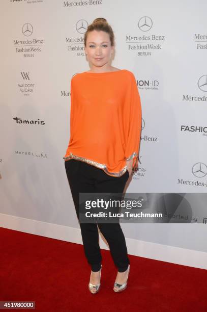Lisa Maria Potthoff attends the Laurel show during the Mercedes-Benz Fashion Week Spring/Summer 2015 at Erika Hess Eisstadion on July 10, 2014 in...