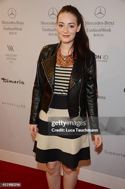 Maria Ehrich attends the Laurel show during the Mercedes-Benz Fashion Week Spring/Summer 2015 at Erika Hess Eisstadion on July 10, 2014 in Berlin,...