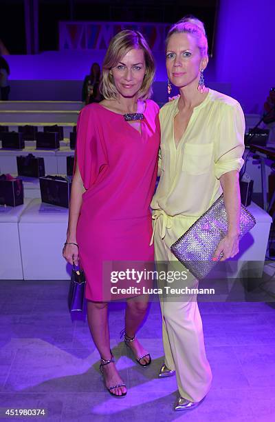 Gesine Cukrowski and Tamara von Nayhauss attend the Laurel show during the Mercedes-Benz Fashion Week Spring/Summer 2015 at Erika Hess Eisstadion on...