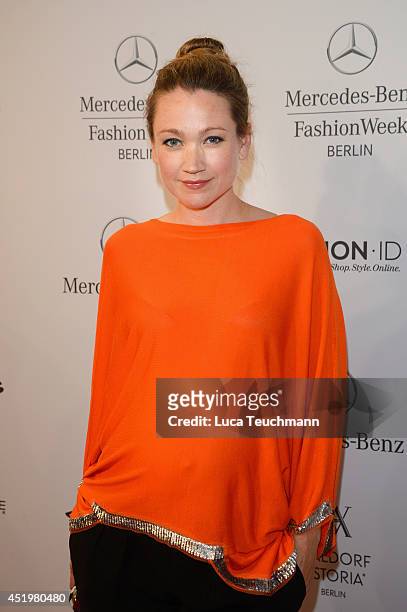 Lisa Maria Potthoff attends the Laurel show during the Mercedes-Benz Fashion Week Spring/Summer 2015 at Erika Hess Eisstadion on July 10, 2014 in...
