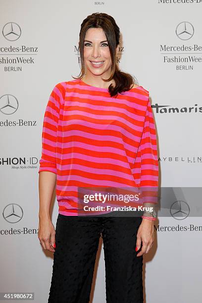 Alexandra Polzin attends the Laurel show during the Mercedes-Benz Fashion Week Spring/Summer 2015 at Erika Hess Eisstadion on July 10, 2014 in...