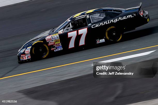 Anderson Bowen, driver of the Cunningham Motorsports Dodge drives during practice for the Granite State 100 in the K&N Pro Series East at New...