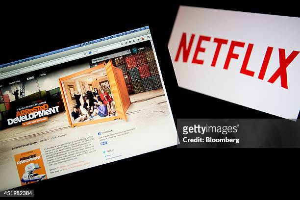 The Netflix Inc. Website displays the "Arrested Development" series on a laptop computer in this arranged photograph in Washington, D.C., U.S., on...