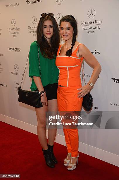 Isabella Ahrens and Mariella Ahrens attend the Laurel show during the Mercedes-Benz Fashion Week Spring/Summer 2015 at Erika Hess Eisstadion on July...