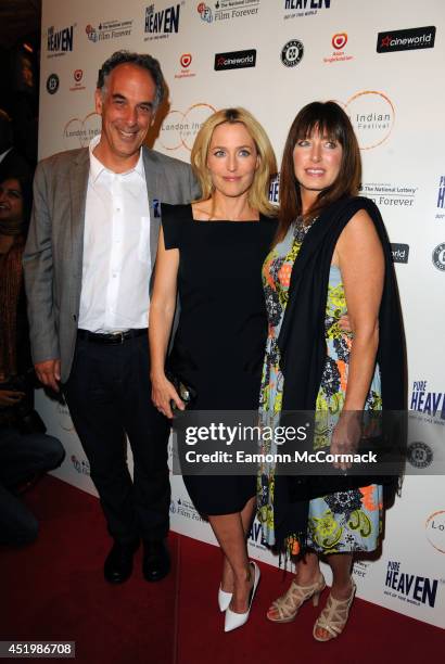 Director Jeffrey D. Brown, Actress Gillian Anderson and Producer Jane Charles attends the opening film "Sold" for THe London Indian Film Festival at...