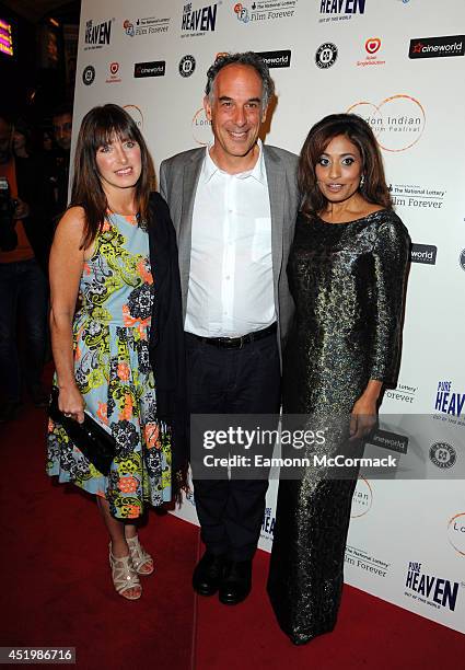 Producer Jane Charles, Director Jeffrey D. Brown and Seirah Royin attends the opening film "Sold" for THe London Indian Film Festival at Cineworld...