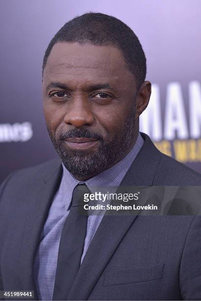 Actor Idris Elba attends a screening of "Mandela: Long Walk to Freedom", hosted by U2, Anna Wintour and Bob & Harvey Weinstein, with Burberry at the...