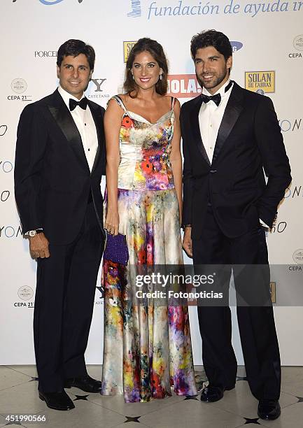 Francisco Rivera, Lourdes Montes and Cayetano Rivera attend Yo Nino Foundation benefit dinner on July 10, 2014 in Madrid, Spain.