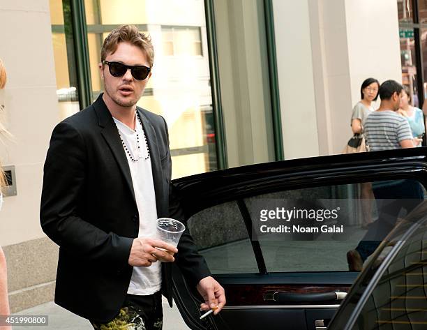 Actor Michael Pitt is seen on July 10, 2014 in New York City.