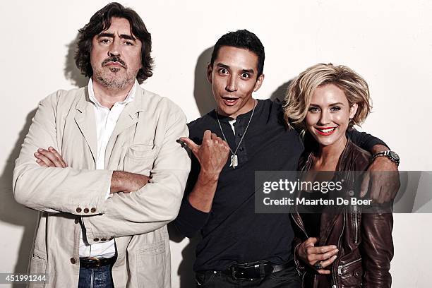 Actors Alfred Molina, Gabriel Luna and Nicky Whelan from 'Matador' pose for a portrait during the 2014 Television Critics Association Summer Tour at...