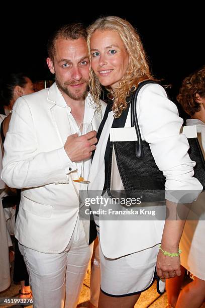 Kai Margranda and Kerstin Schneider attend the Burda Style Cocktail on July 10, 2014 in Berlin, Germany.