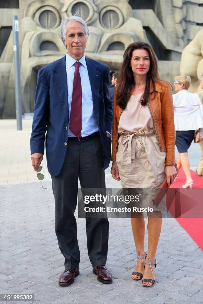 Giovanni Malago and and his wife attend the 'Cinecitta' World' Presentation at Ex Studi De Laurentiis on July 10, 2014 in Rome, Italy.