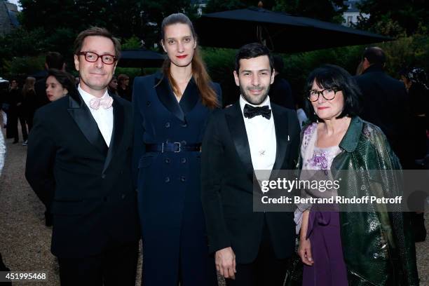 Fashion designer Alexis Mabille , his brother Martin Mabille with his wife Myrthe Mabille and their mother Mireille Mabille attend the 'Chambre...