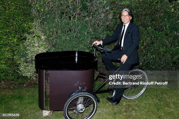 Fashion designer Kenzo Takada attend the 'Chambre Syndicale de la Haute Couture' Cocktail, to celebrate the end of the Paris Fashion Week. Held at...