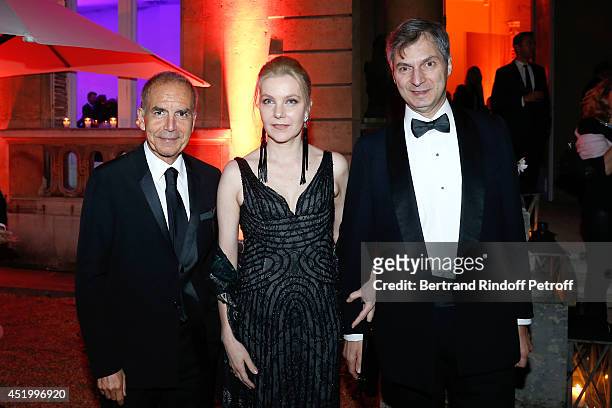 Future President of the French Federation of couture and ready-to-wear , Ralph Toledano, Italy's ambassador to France, Giandomenico Magliano and his...
