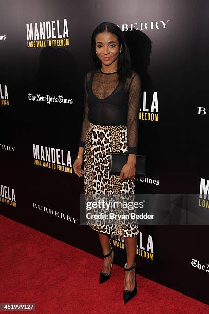 Genevieve Jones attends U2 And Anna Wintour Host A Special Screening Of Mandela: Long Walk To Freedom, In Partnership With Burberry And The New York...