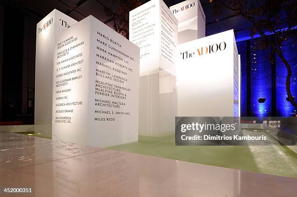 General view of atmosphere at The AD100 Gala Hosted By Architectural Digest Editor In Chief Margaret Russell at The Four Seasons Restaurant on...