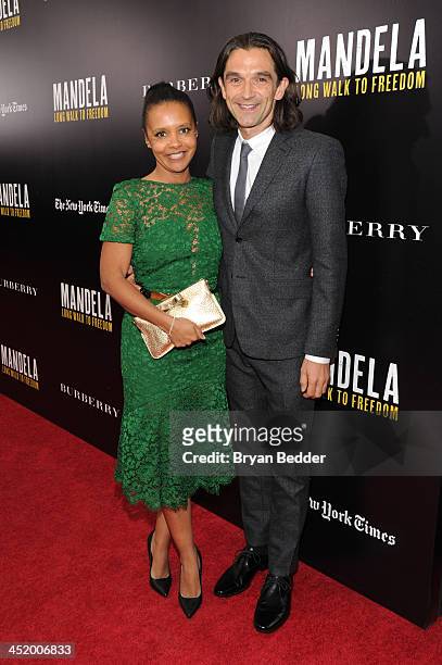 Justin Chadwick and Michelle Chadwick attends U2 And Anna Wintour Host A Special Screening Of Mandela: Long Walk To Freedom, In Partnership With...