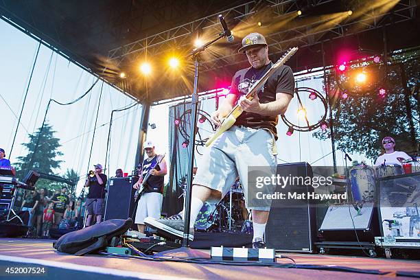 Kyle McDonald and Miles Doughty of Slightly Stoopid performs on stage during the Summer Sessions tour on July 10, 2014 in Redmond, Washington.