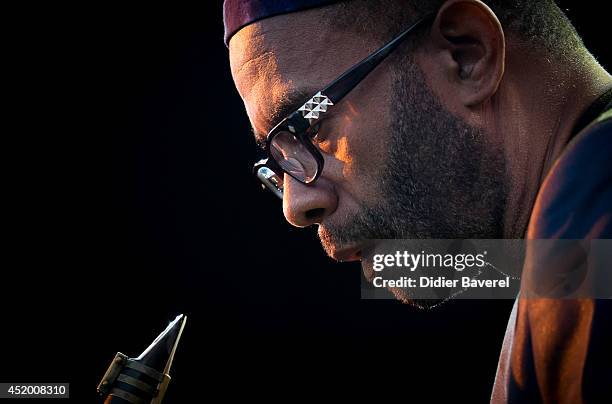 Kenny Garrett performs on stage at Nice Jazz Festival on July 10, 2014 in Nice, France.