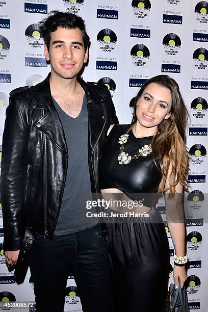 Nick Simmons and Sophie Simmons attend the Los Angeles Premiere of 'The Distortion of Sound' at The GRAMMY Museum on July 10, 2014 in Los Angeles,...