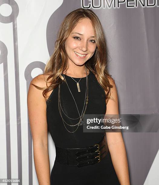 Adult film actress Remy LaCroix arrives at the U2 Compendium media preview at the Sin City Theatre inside Planet Hollywood Resort & Casino on July...