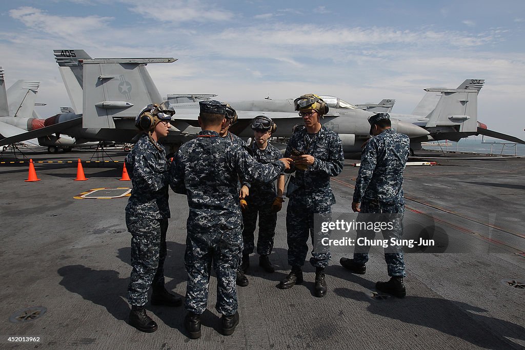 USS Aircraft Carrier George Washington Visits South Korea
