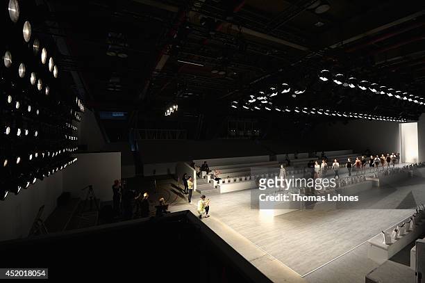 General view of the Mercedes-Benz Fashion Week Spring/Summer 2015 at Erika Hess Eisstadion on July 11, 2014 in Berlin, Germany.