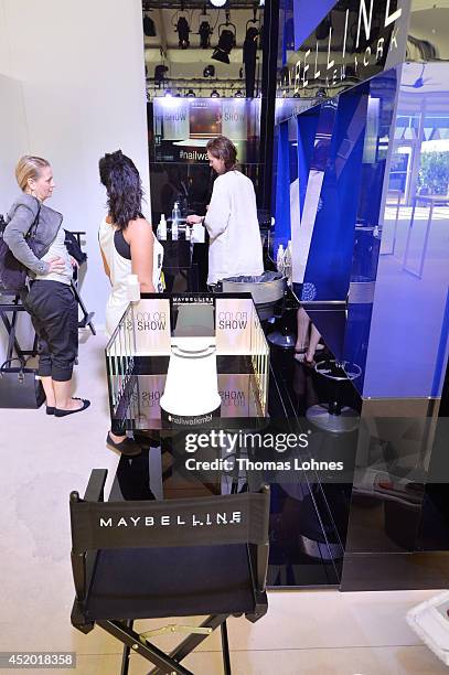 General view of Maybelline at the Mercedes-Benz Fashion Week Spring/Summer 2015 at Erika Hess Eisstadion on July 11, 2014 in Berlin, Germany.
