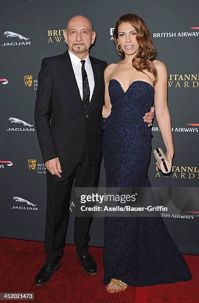 Actor Sir Ben Kingsley and actress Daniela Lavender attend the BAFTA Los Angeles Britannia Awards at The Beverly Hilton Hotel on November 9, 2013 in...