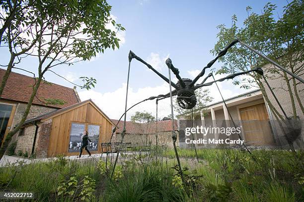 General view is seen of Louise Bourgeois' Spider in the grounds of Hauser & Wirth Somerset in Bruton on July 11, 2014 in Somerset, United Kingdom....