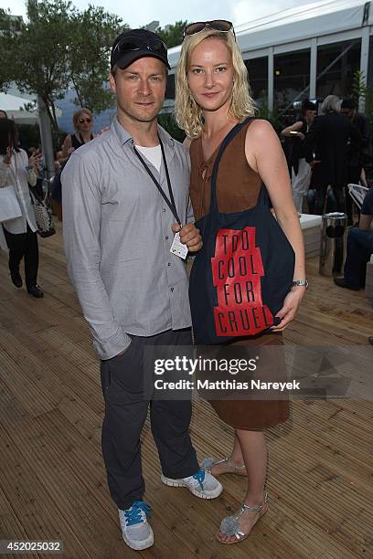 Hinnerk Schoenemann and Teresa Weissbach attend the Miranda Konstantinidou show during the Mercedes-Benz Fashion Week Spring/Summer 2015 at Erika...