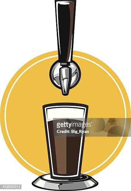 craft beer tap - pint glass stock illustrations