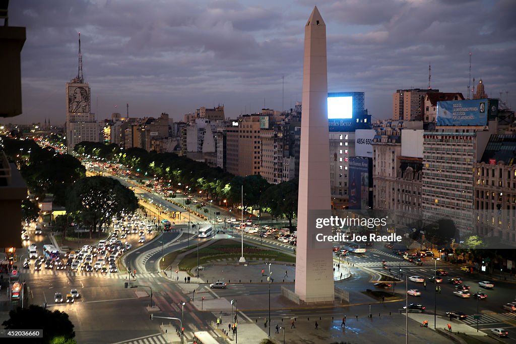 Argentine Soccer Fans In Buenos Aires Prepare For Country's World Cup Final Against Germany