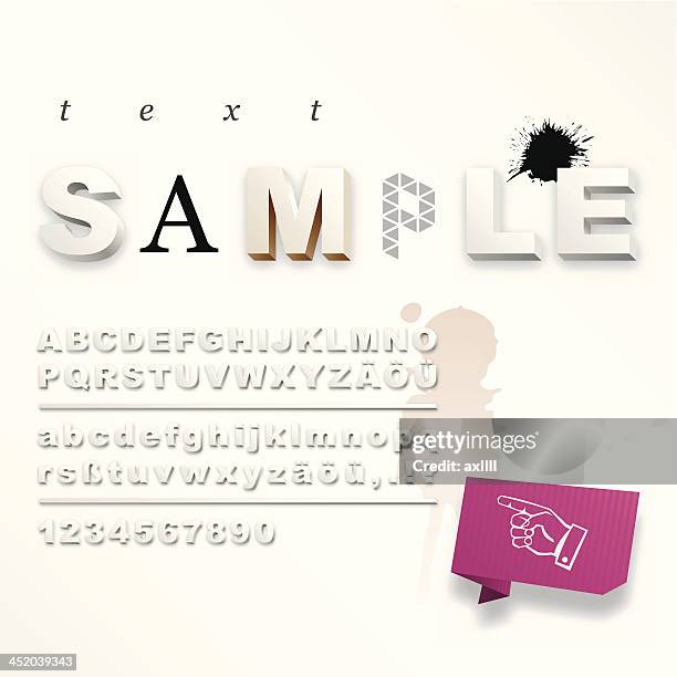 clean white 3d alphabet - multiple hands stock illustrations