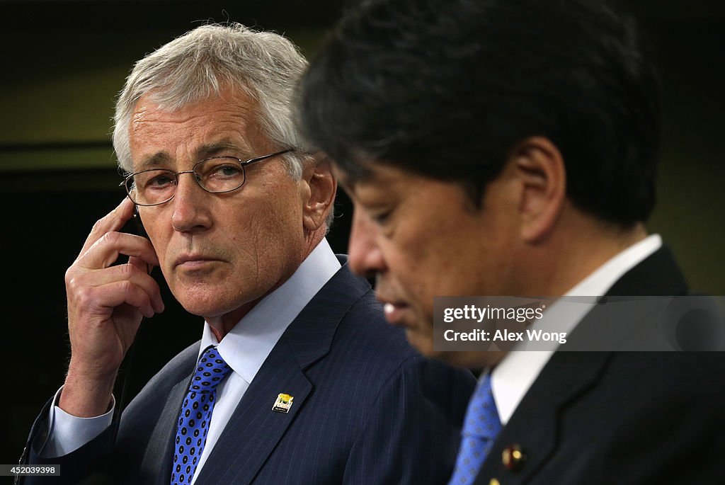 Secretary Of Defense Chuck Hagel Welcomes Japan's Minister of Defense Itsunori Onodera To Pentagon