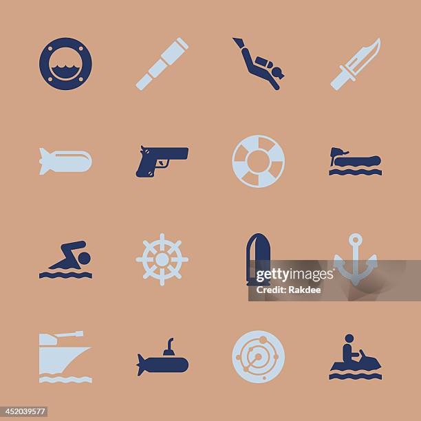 navy-icons-color-serie/eps10 - schiffs steuer stock-grafiken, -clipart, -cartoons und -symbole