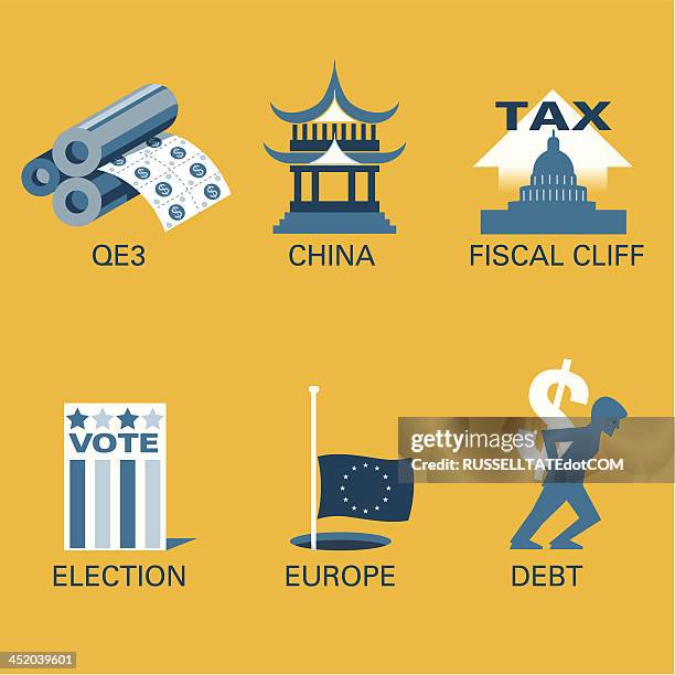 fiscal problems - eastern market washington dc stock illustrations