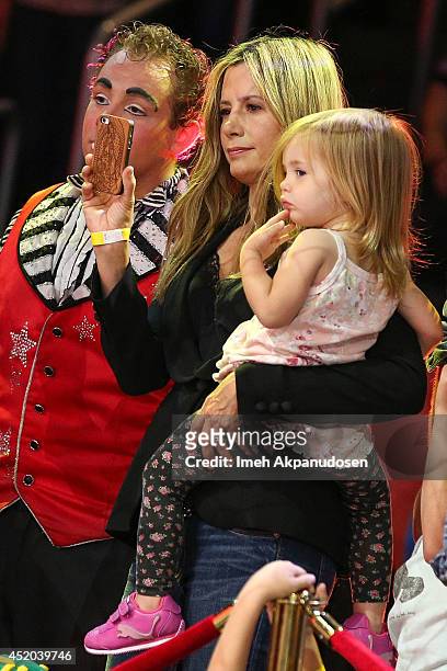 Actress Mira Sorvino and her daughter, Mattea Angel Backus, attend the premiere of Ringling Bros. And Barnum & Bailey's 'Legends' at Staples Center...