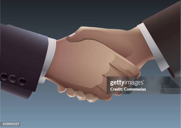 businessman handshake - office congratulations stock illustrations