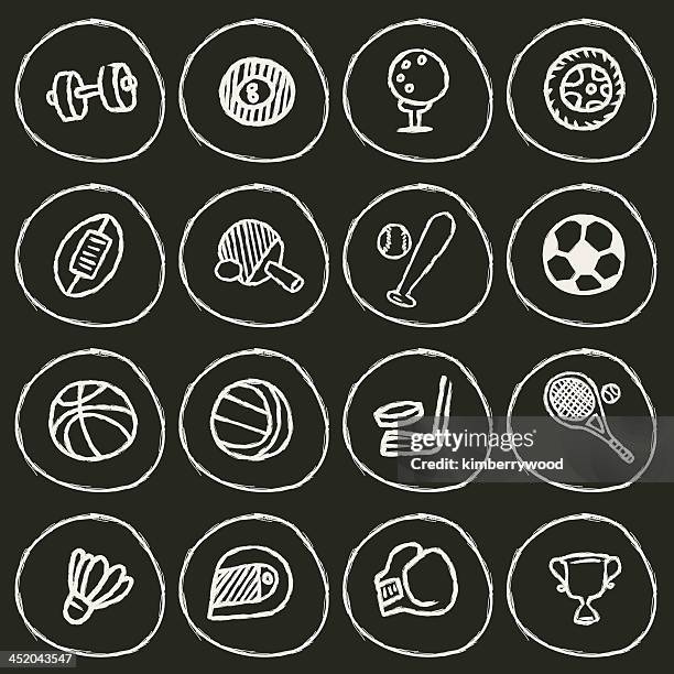 set of black and white sports icons - american football ball stock illustrations