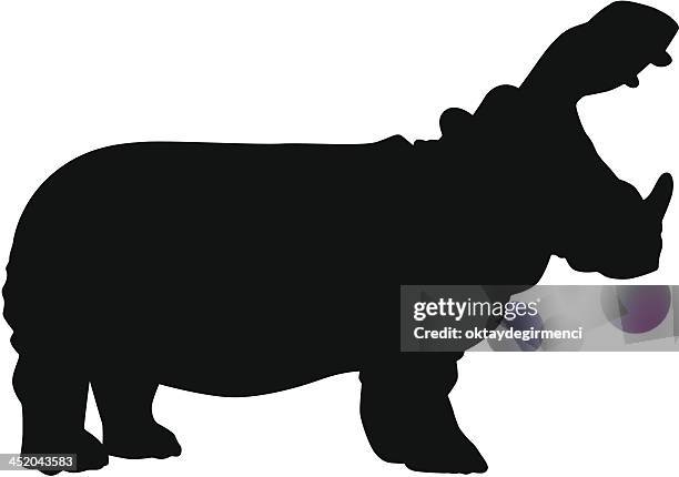 hippopotamus - yawn vector stock illustrations