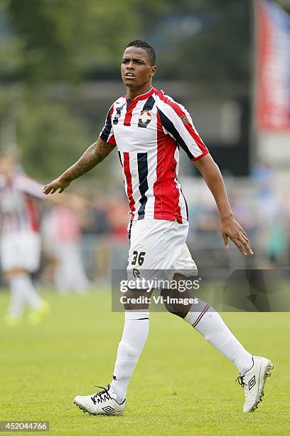 Charlton Vicento of Willem II during the friendly match between Maasland Beveren and Willem II on July 11, 2014 at Tilburg, The Netherlands.