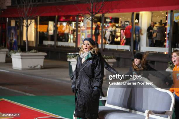 Carrie Underwood and cast members of NBC'S Sound of Music Live rehearse for the 87th Annual Macy's Thanksgiving Day Parade at Macy's Herald Square on...