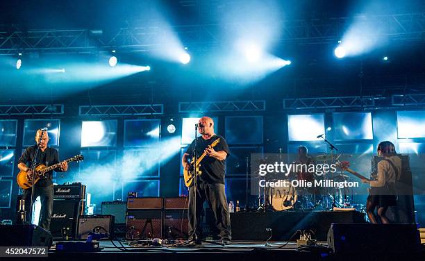 Joey Santiago, Black Francis, Dave Lovering and Paz Lenchantin of Pixies perform headlining the King Tuts Wah Wah stage at the end of day 1 of T in...